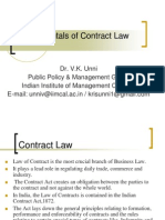 Fundamentals of Contract Law: Dr. V.K. Unni Public Policy & Management Group Indian Institute of Management Calcutta