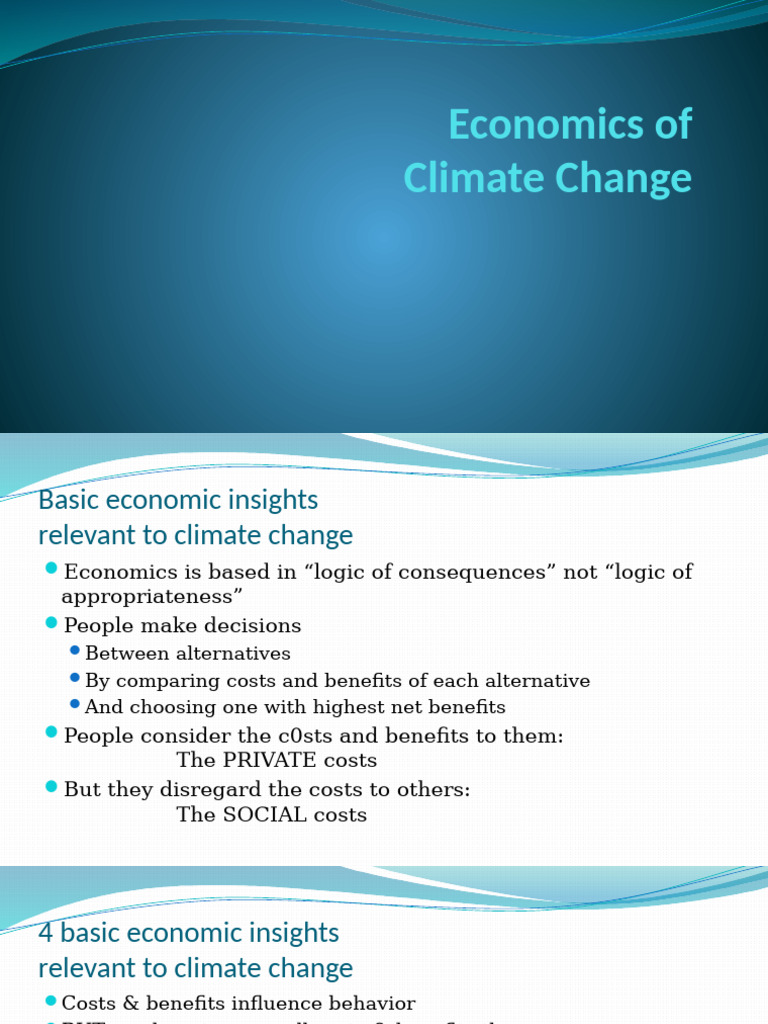 Lecture 6 - Economics of Climate Change | PDF | Cost–Benefit Analysis ...