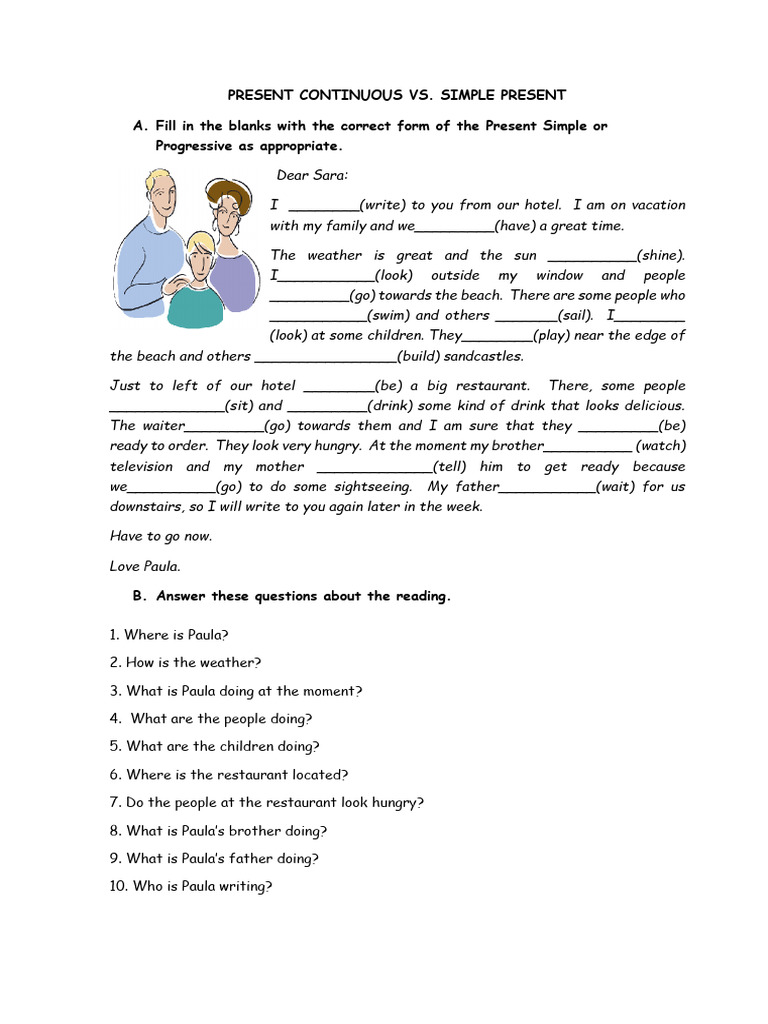 Continuous or Simple Practice | PDF | Linguistics
