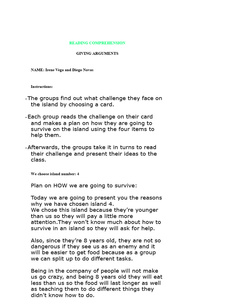 Abrir WORKSHEET+3ºESO - Giving+arguments - Islands - Irene - Vega - (1 ...