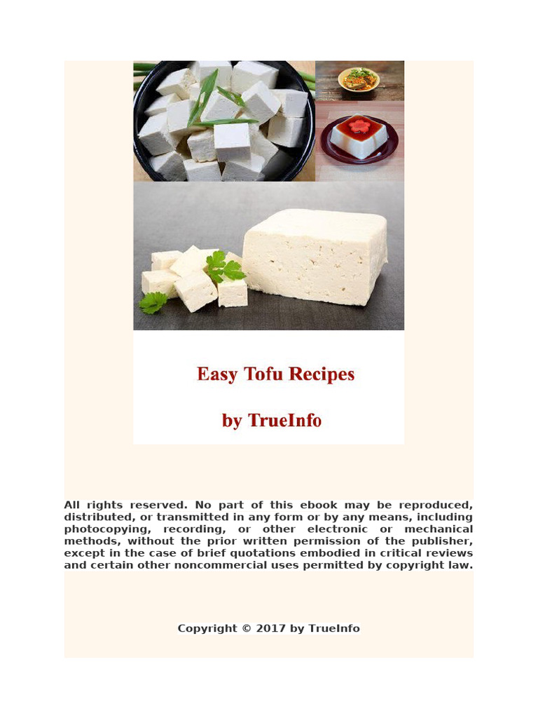 Easy Vegan Tofu Recipes Guide | PDF | Tofu | Japanese Cuisine