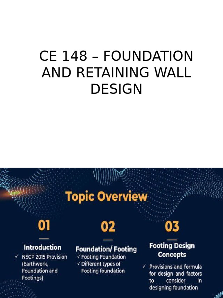 Foundation & Retaining Wall Design | PDF