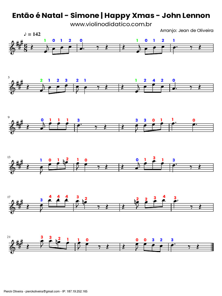 Então É Natal Simone - Happy Xmas John Lennon | PDF