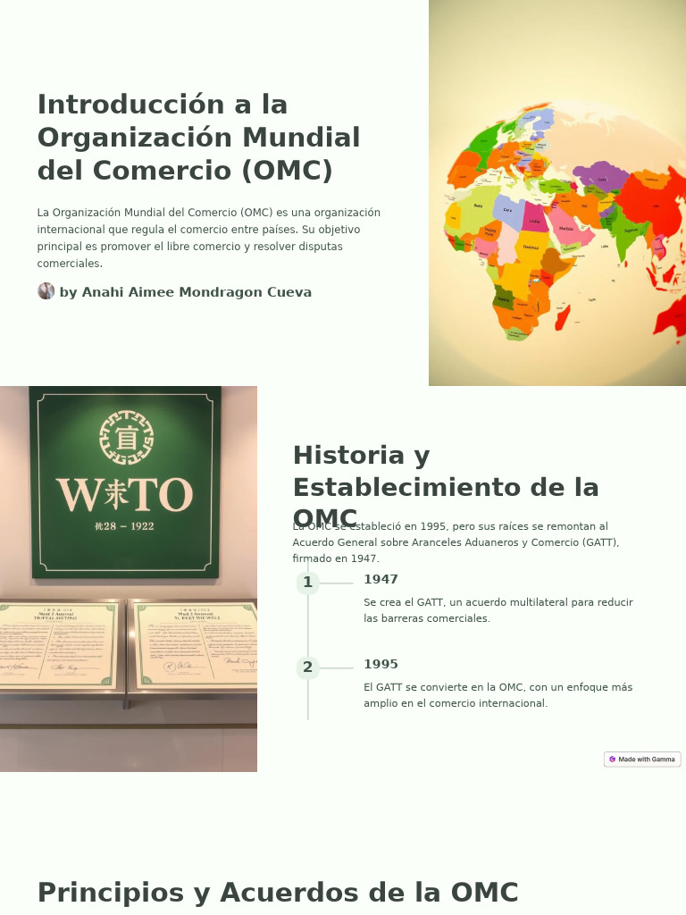 Introducción a la OMC y su Impacto | PDF | Organización de Comercio ...