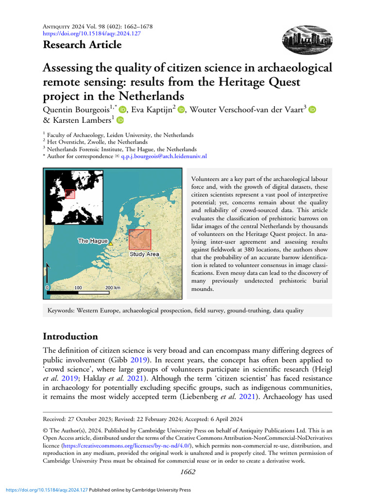 Assessing The Quality of Citizen Science in Archaeological Remote ...