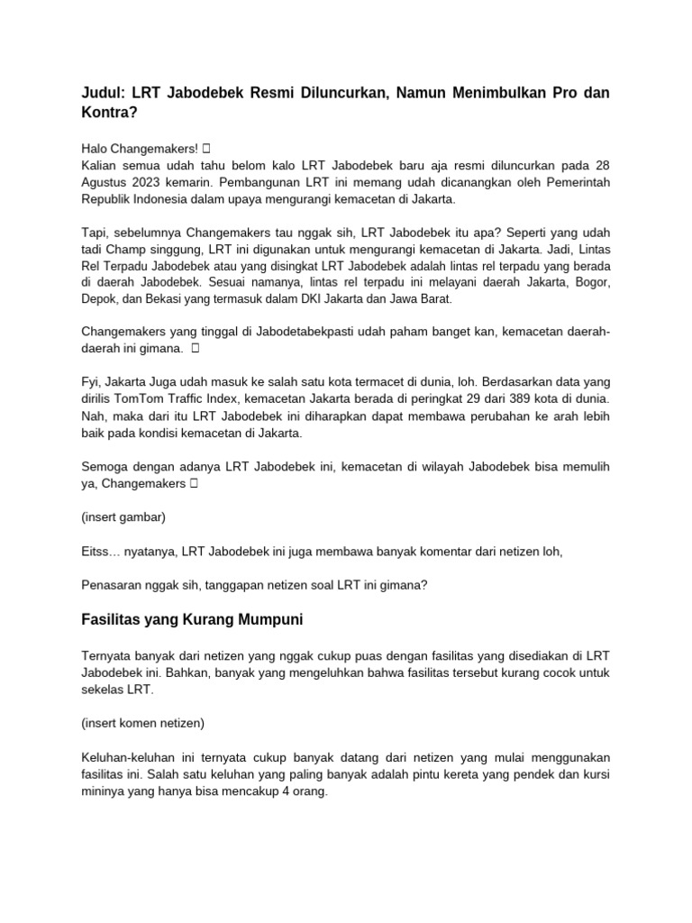 LRT Jabodebek | PDF