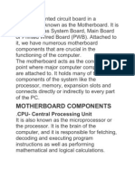 The Major Motherboard Components and Their Functions