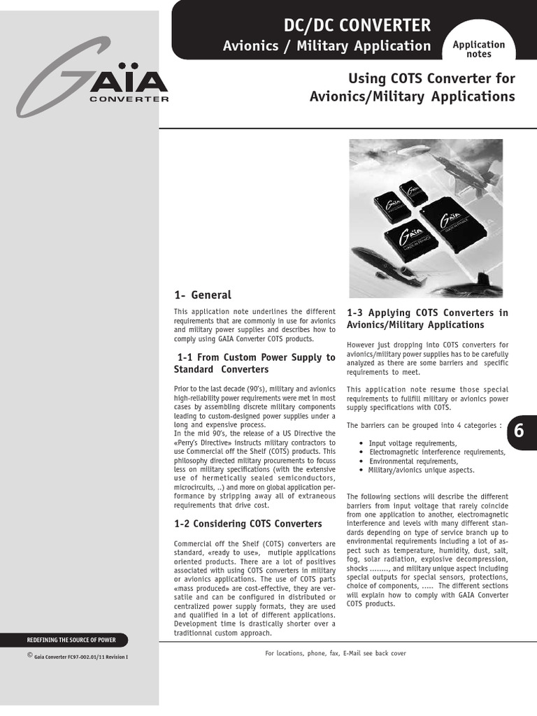 COTS Power Supply Standards for Avionics | PDF | Power Supply ...