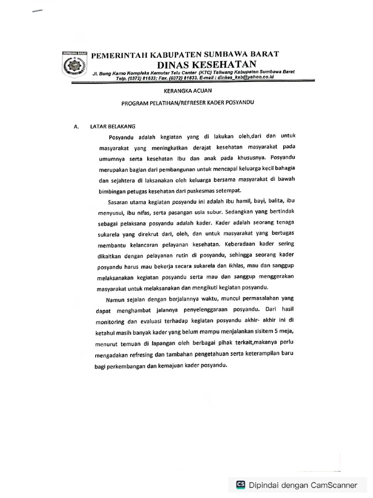 Kak Dan Jadwal Pelatihan Kader Pdf