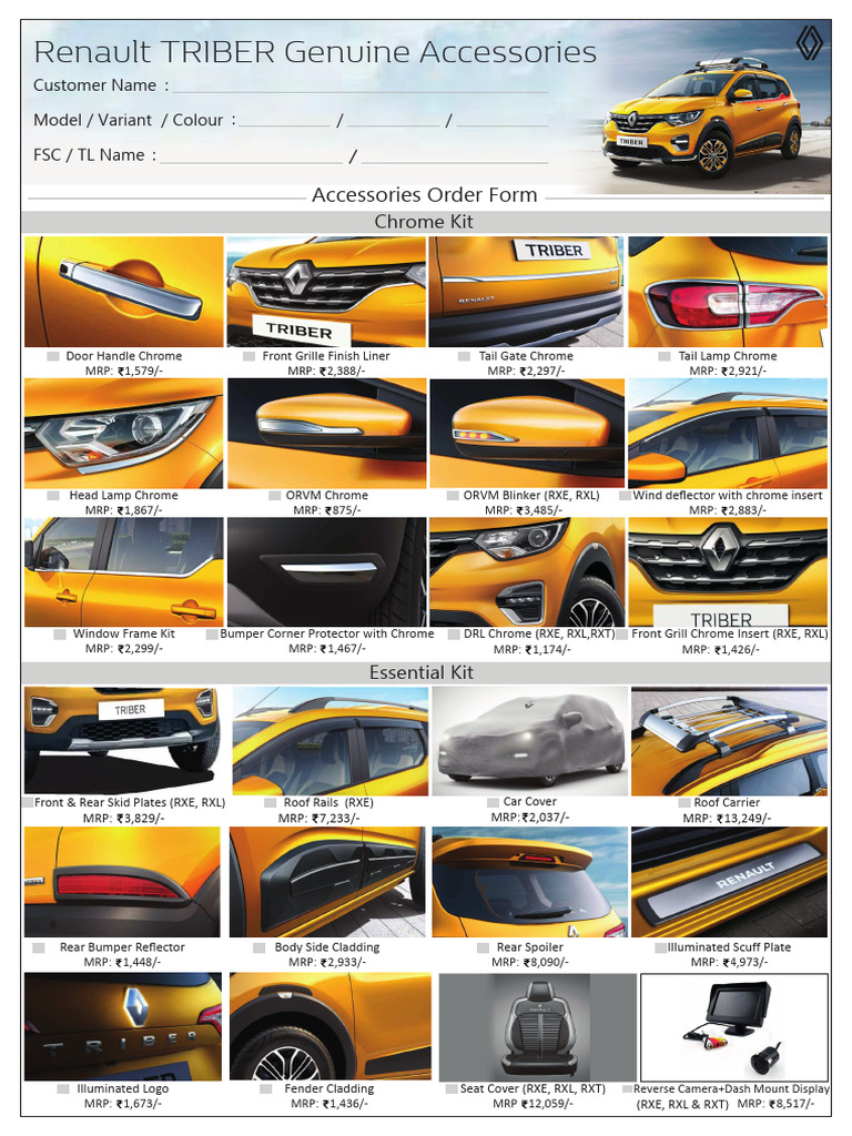 Triber Accessories 2023 | PDF | Rear Wheel Drive Vehicles | Motor Vehicle