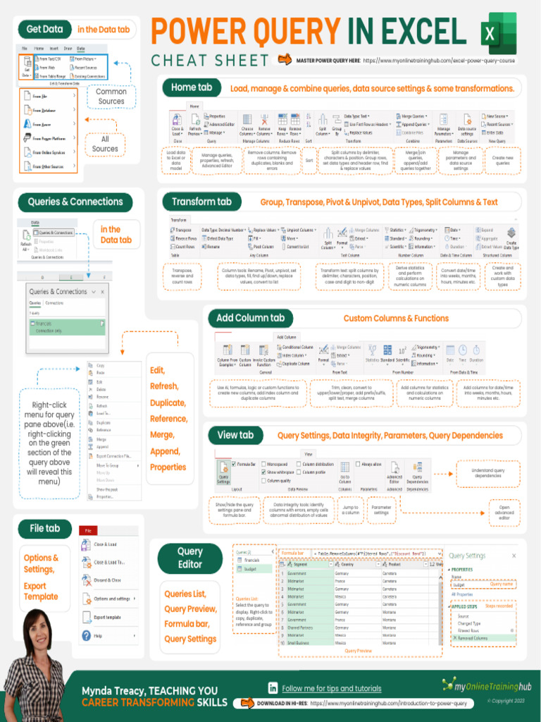 NEx4td-power Query Cheat Sheet | PDF | Microsoft Excel | Computing