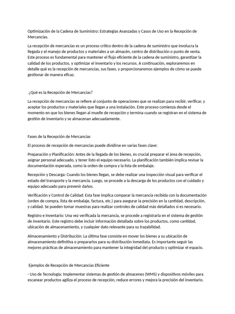 Optimización de La Cadena de Suministro | PDF | Cadena de suministro ...