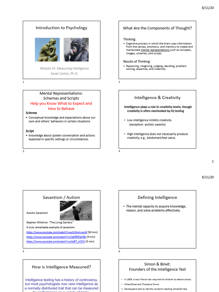 Intro Mod14 Intelligence Print Pdf Intelligence Quotient Intelligence