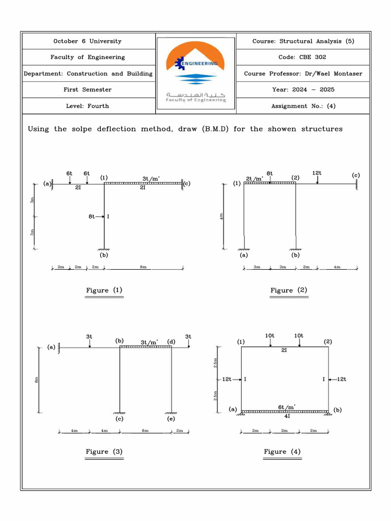 Structural Analysis Assignment BMD Diagrams | PDF