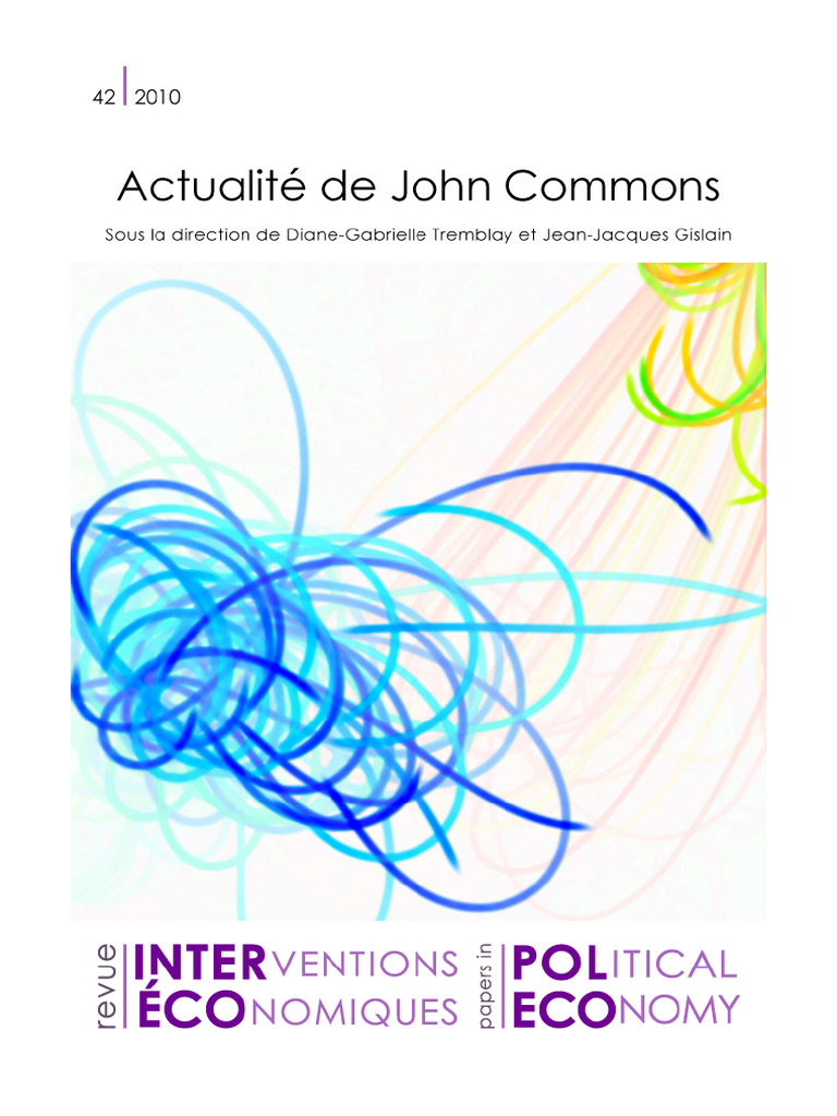 Actualité de John Commons en économie | PDF | Économie | Capitalisme