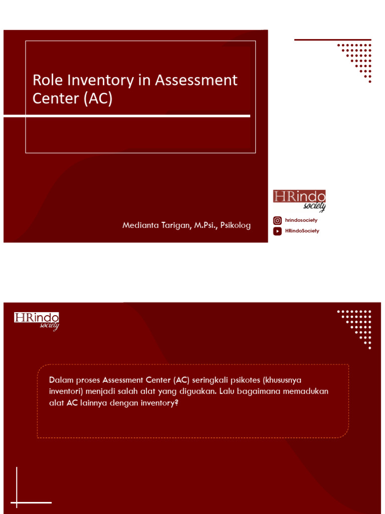 Peran Inventori dalam Assessment Center | PDF