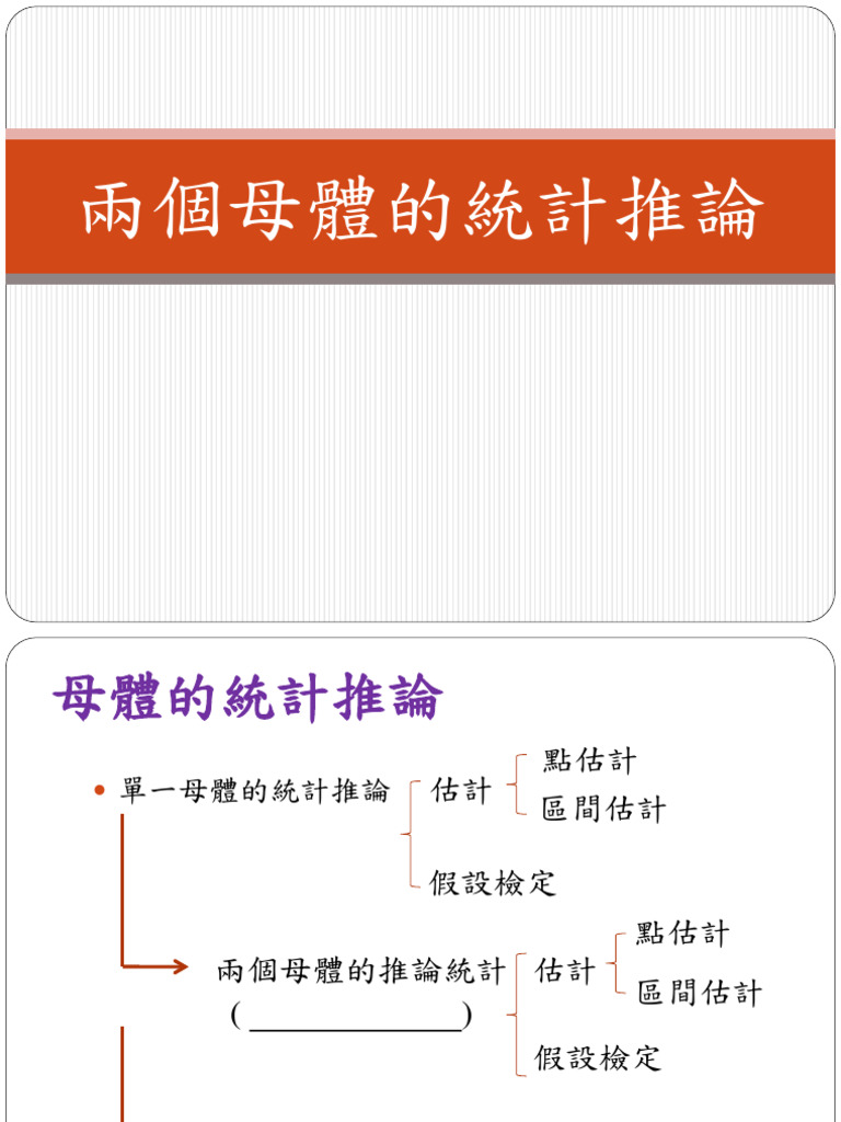 12-1 兩母體統計推論 Student | PDF