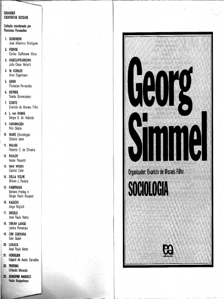 Cópia de Georg Simmel - O Problema Da Sociologia e O Campo Da ...
