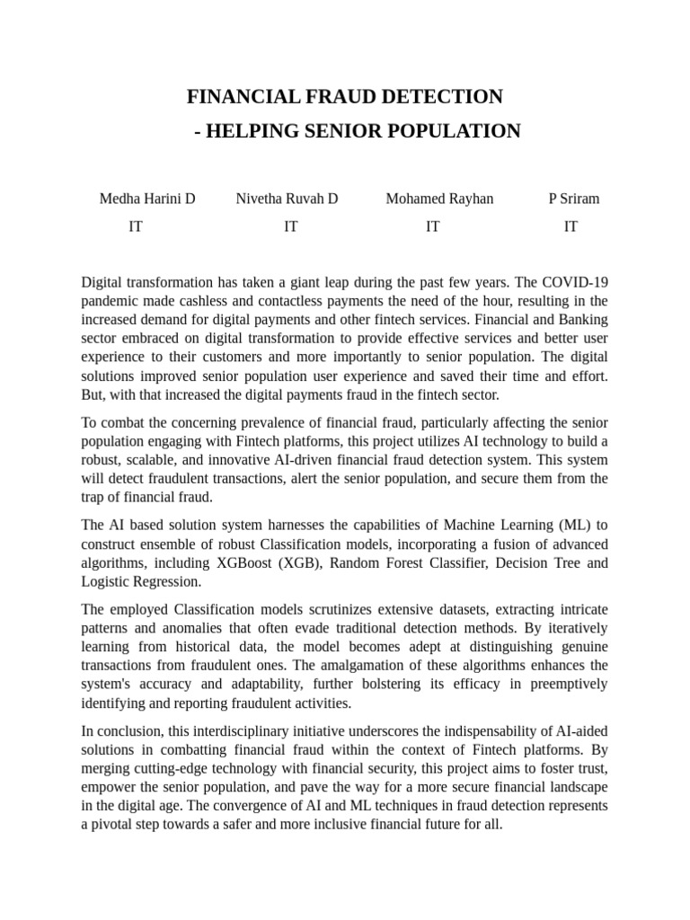 FINANCIAL - FRAUD - DETECTION v1.0 | PDF | Machine Learning ...