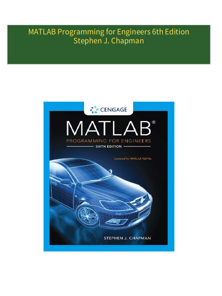 Download full MATLAB Programming for Engineers 6th Edition Stephen J ...