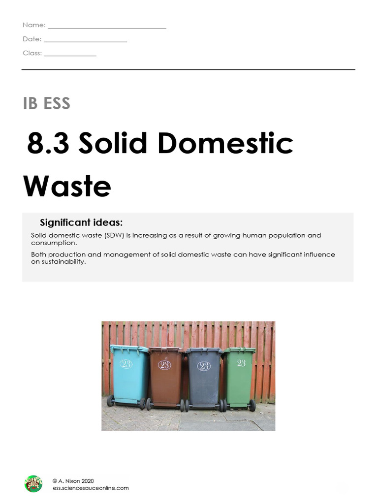 8.3 Solid Domestic Waste | PDF | Waste | Waste Management