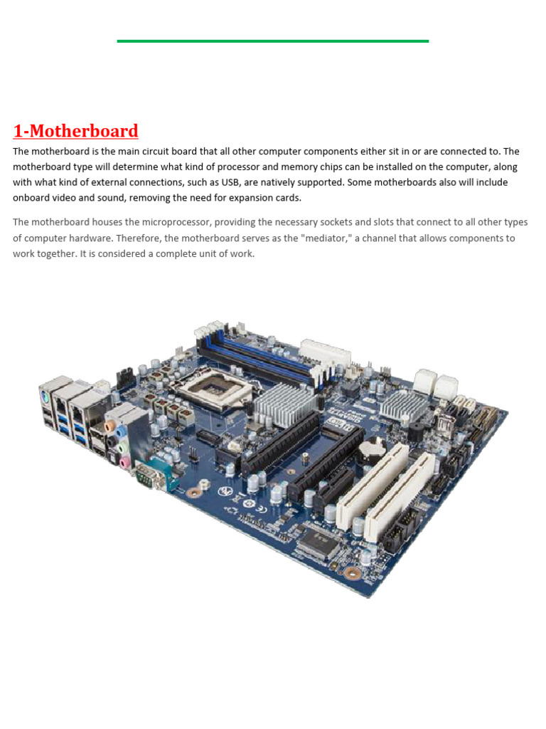 Overview of Computer Internal Parts | PDF | Compact Disc | Dvd