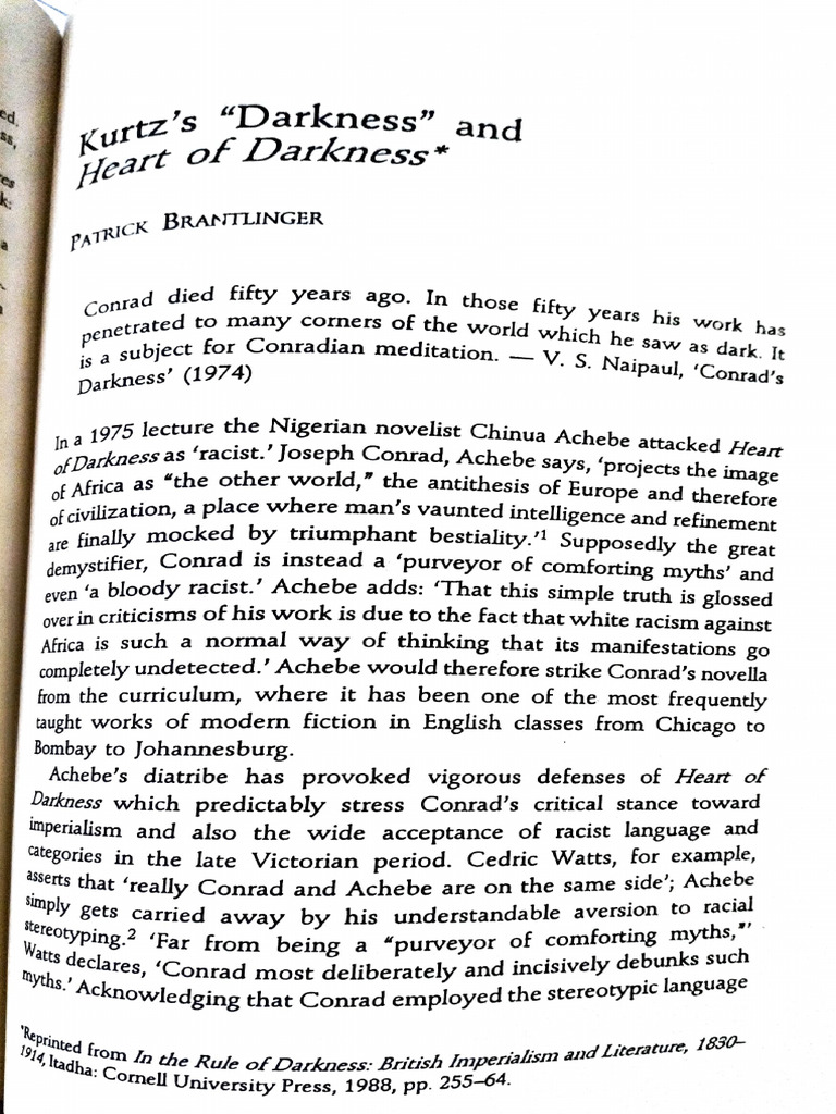 Krutz's ''Darkness'' | PDF | Heart Of Darkness | Joseph Conrad