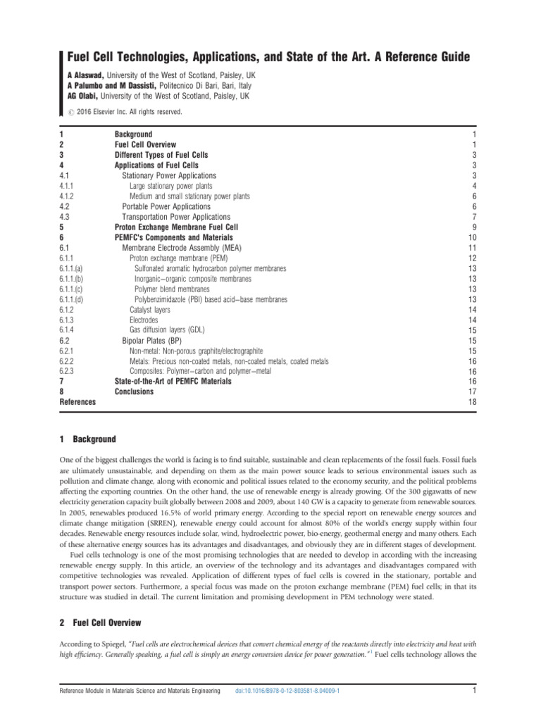 Fuel Cell Technologies and Applications Guide | PDF | Fuel Cell ...