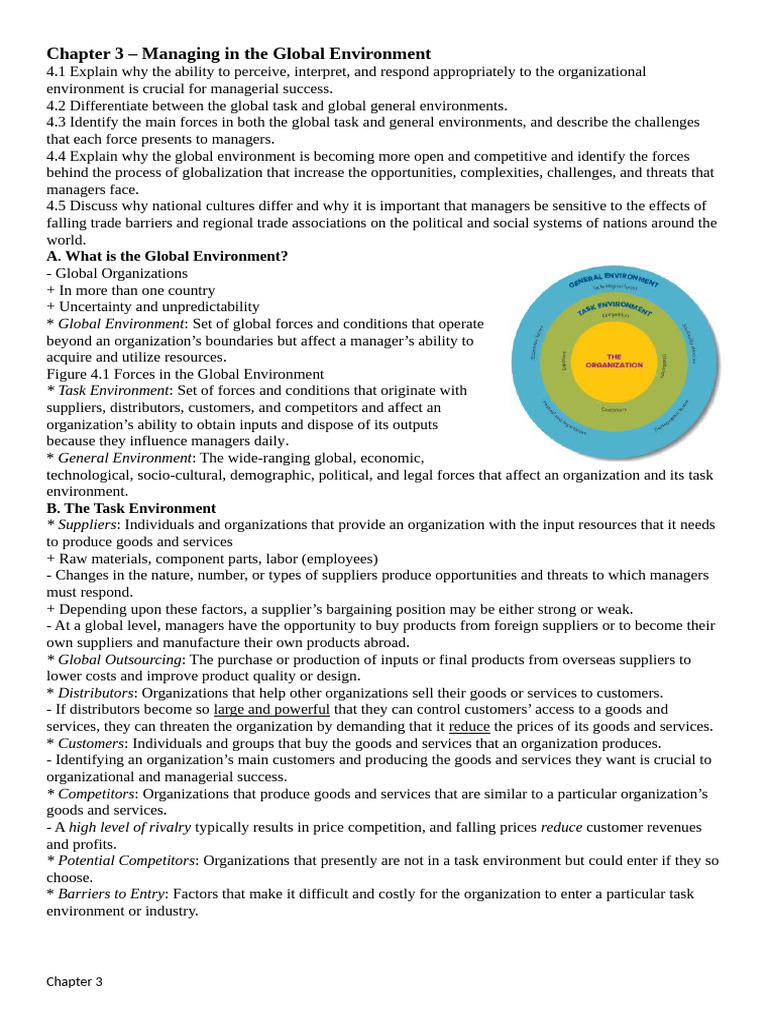 Chapter 3 - Managing in The Global Environment | PDF | Globalization ...