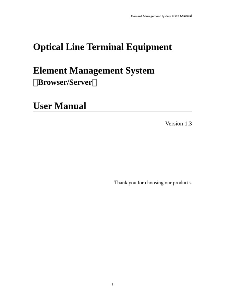 Element Management System User Manual _V1.3 | PDF | Computer Network ...