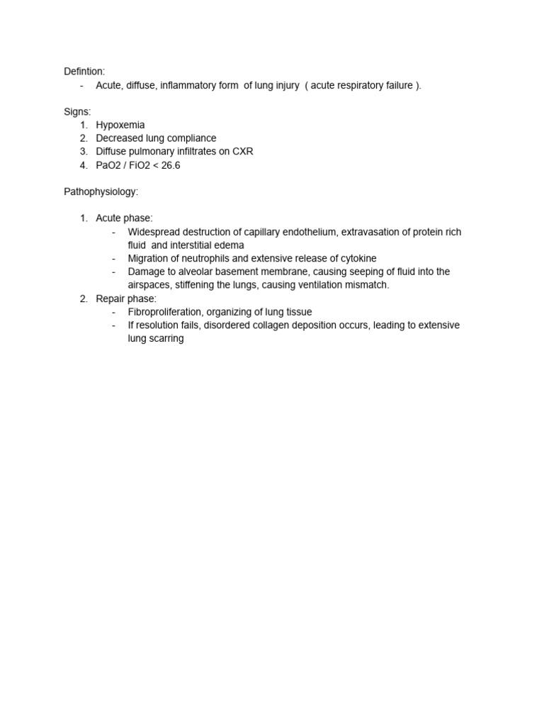 Acute Respiratory Distress Syndrome | PDF