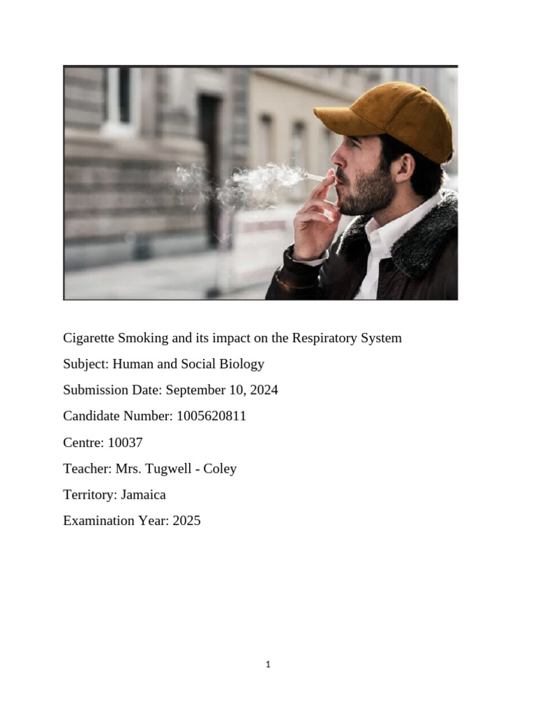 Impact of Cigarette Smoking on Lungs | PDF | Tobacco Smoking | Addiction