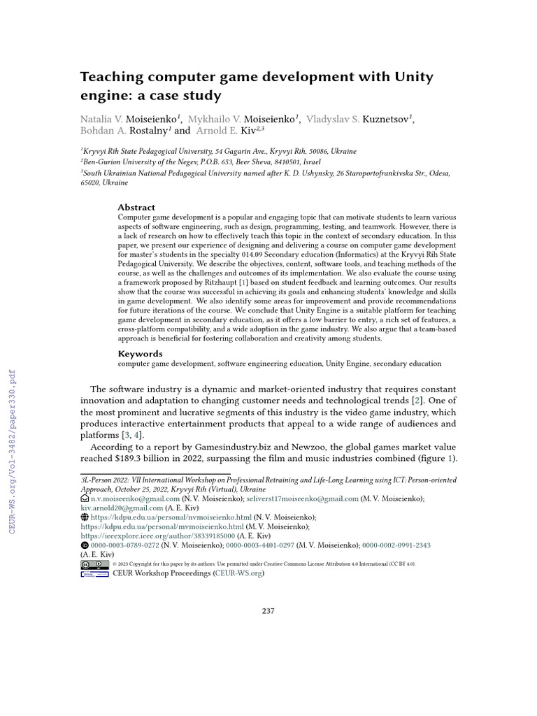 Reaserch Paper On Unity | PDF | Xbox 360 | Microsoft Windows