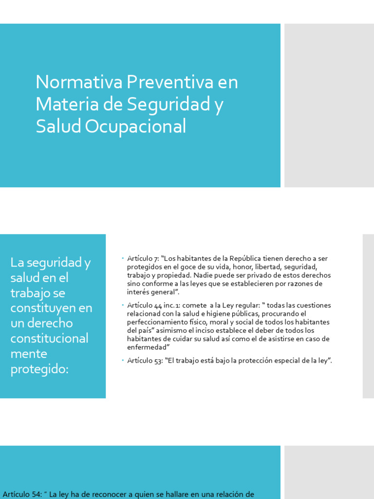 Normativa Preventiva en Materia de Seguridad y Salud | PDF ...