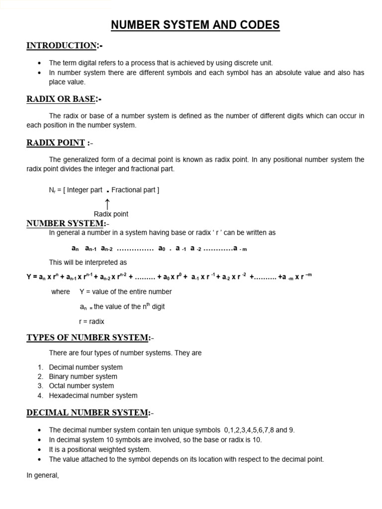 Understanding Number Systems and Codes | PDF | Logic Gate | Subtraction