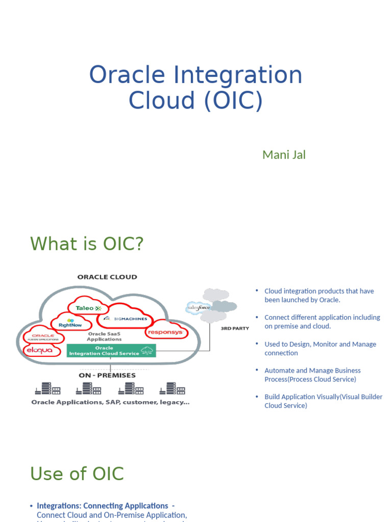 Overview of Oracle Integration Cloud (OIC) | PDF
