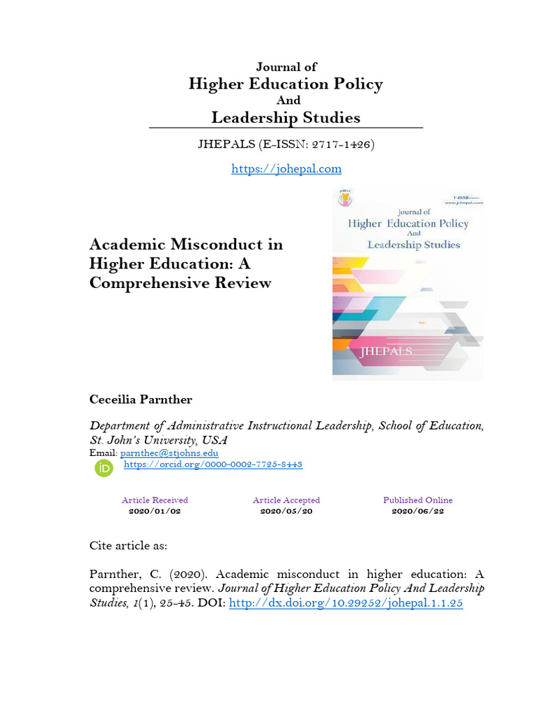 Academic Misconduct Review in Higher Ed | PDF | Academic Dishonesty ...