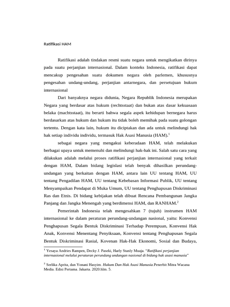 Ratifikasi HAM BARU | PDF