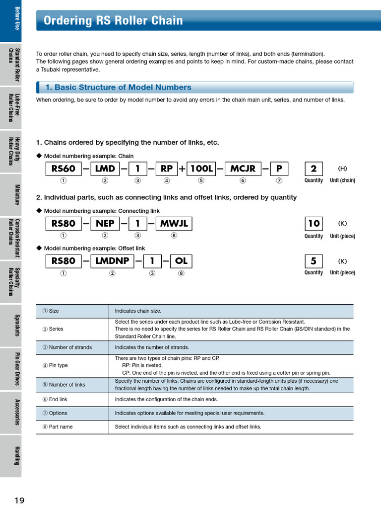 Roller Chain Ordering Guide | PDF | Manufactured Goods