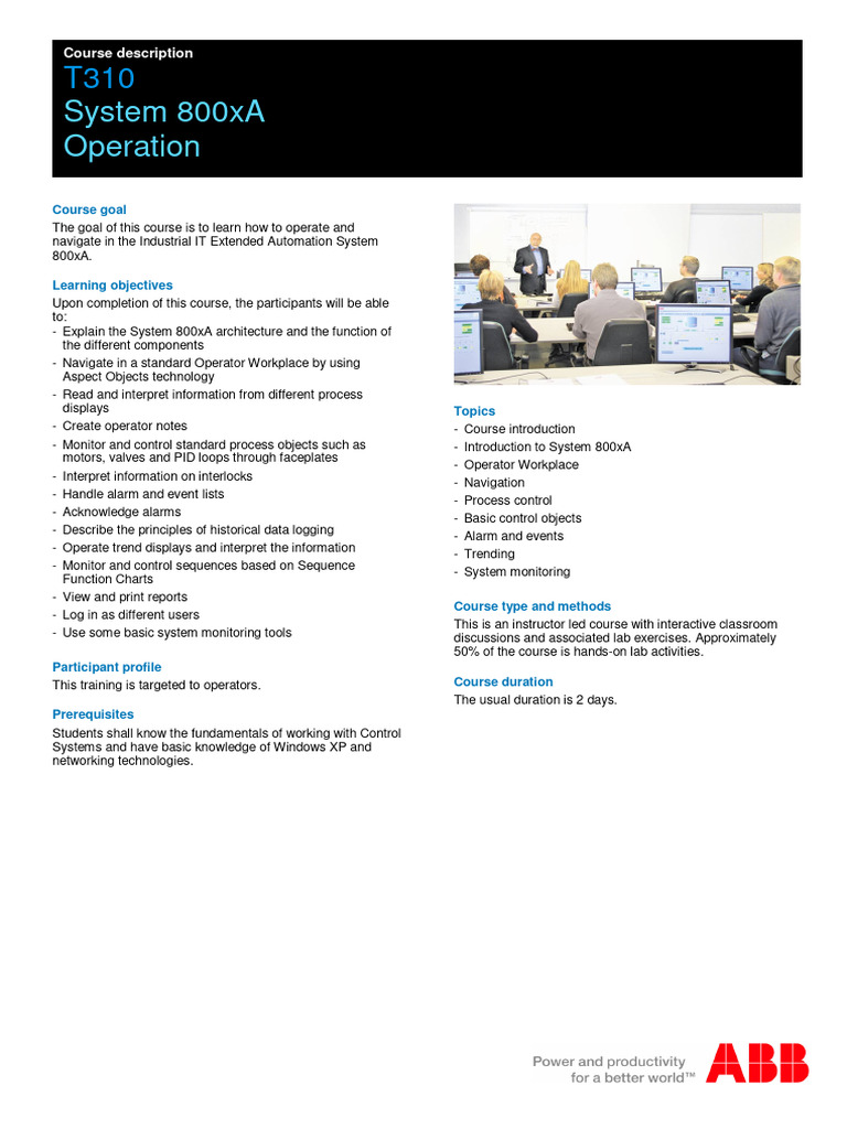 System 800xA Operation Course Overview | PDF | Information | System