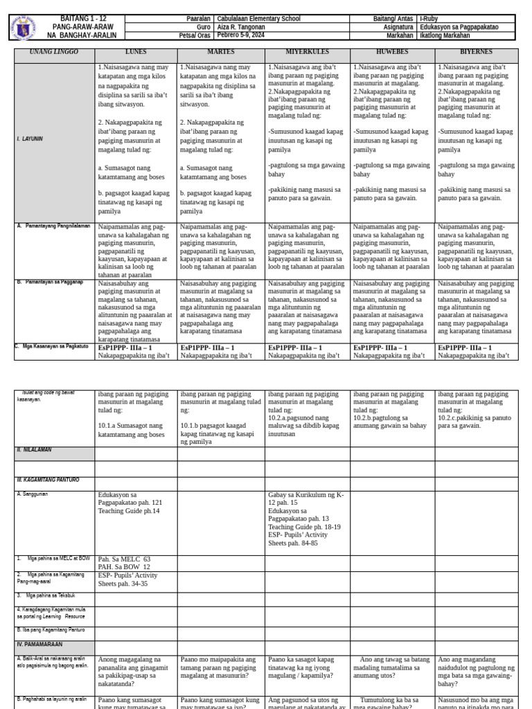 WEEK 1 EsP 1 3rd QUARTER GOODS | PDF