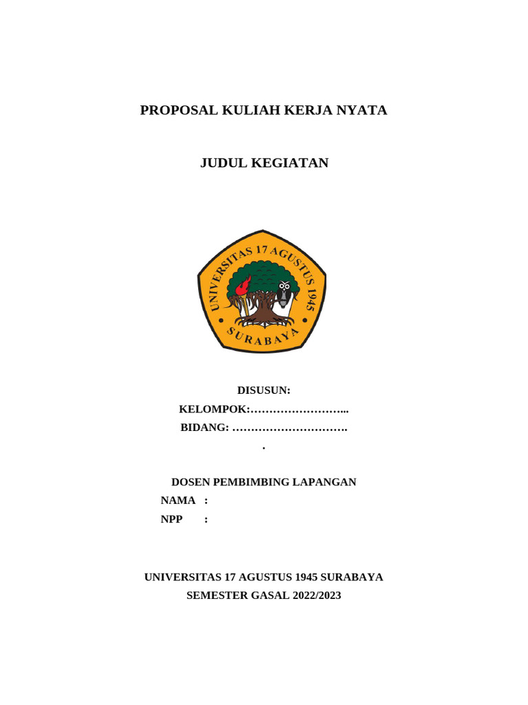 Proposal KKN Universitas 17 Agustus | PDF