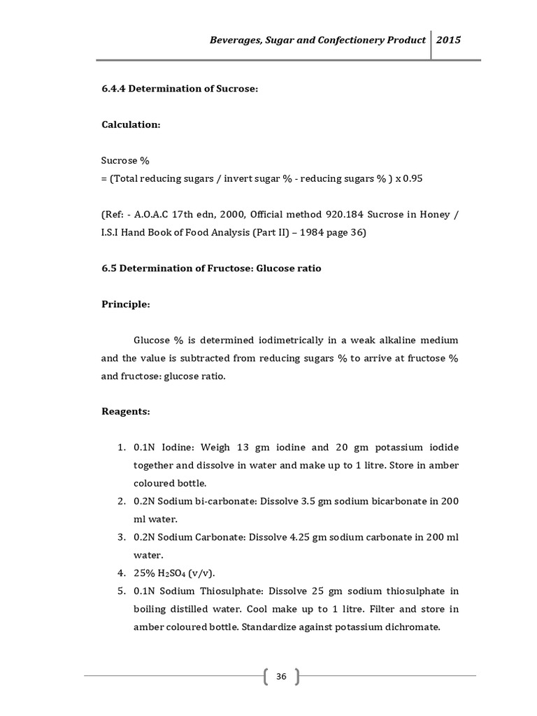 Glucose Fructose Ratio Pdf