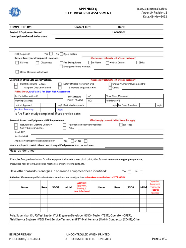 Electrical Risk Assessment Guidelines | PDF | Personal Protective ...