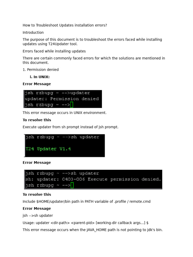Troubleshooting T24Updater Errors | PDF | Software Development ...