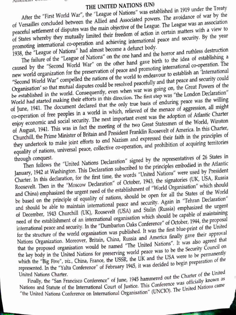 Overview of the United Nations Formation | PDF | United Nations General ...