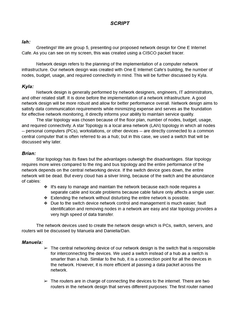 Network Design for One E Internet Cafe | PDF | Computer Network | Ip ...