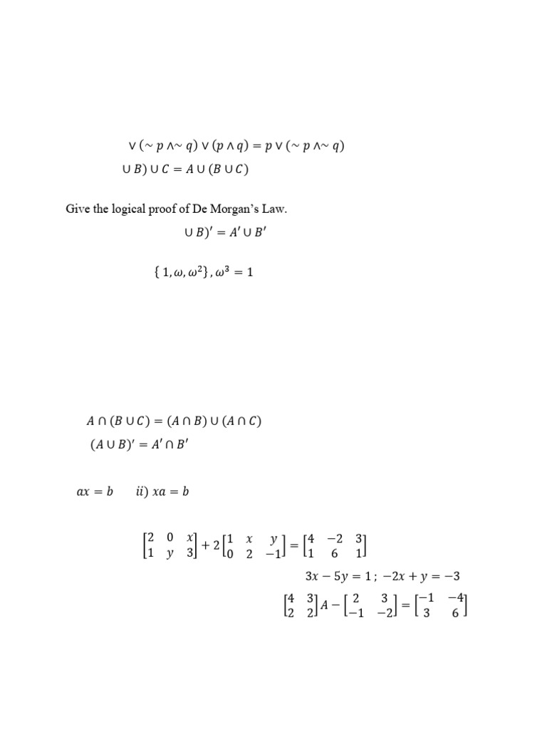 Long Questions on Logic and Mathematics | PDF | Quadratic Equation ...