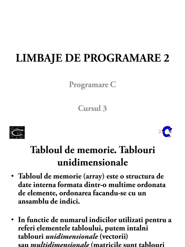 LIMBAJE DE PROGRAMARE 2 - Curs 3 - 240525 - 124352 | PDF