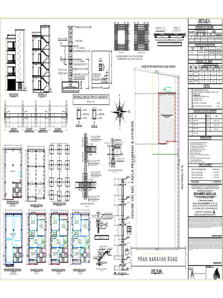 G+3 Residential Building Construction Plan | PDF | Structural ...